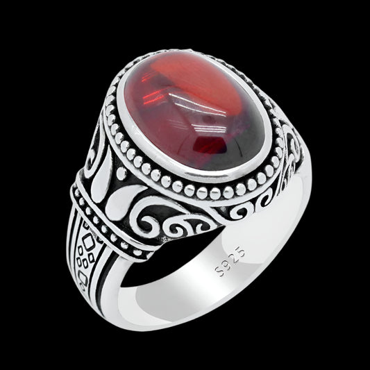 GARNET GRUDGE - 925 STERLING SILVER