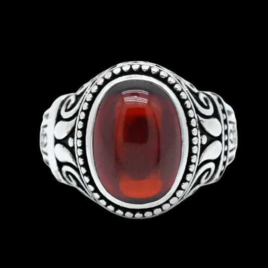 GARNET GRUDGE - 925 STERLING SILVER